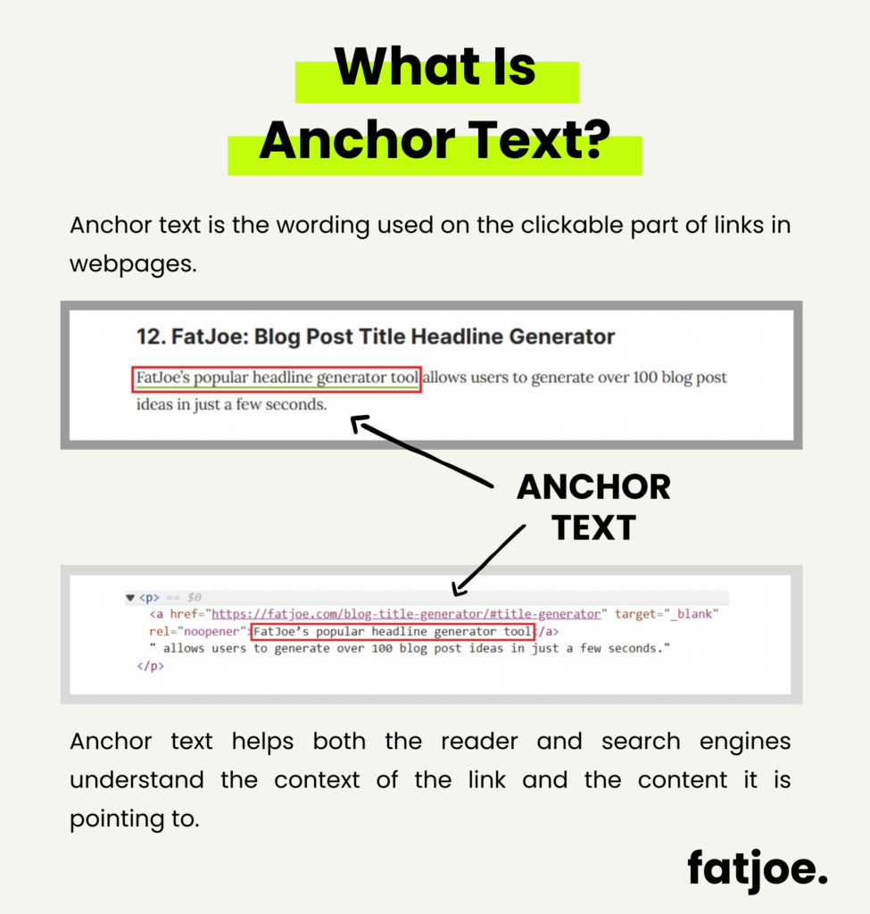 FATJOE graphic Anchor Text Distribution Guide