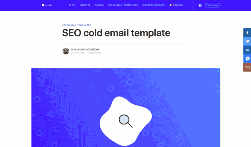 A blog post with a good email template