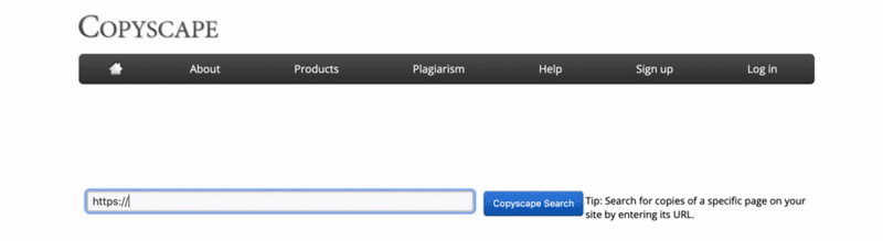 A screenshot of the duplicate content checker on Copyscape