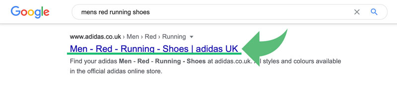 An example of a title tag in Google SERPs