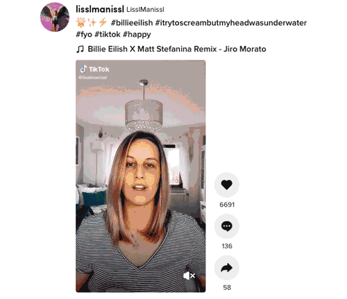 A GIF scrolling through TikTok as part of the content marketing strategy