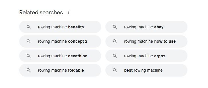 Google related searches example
