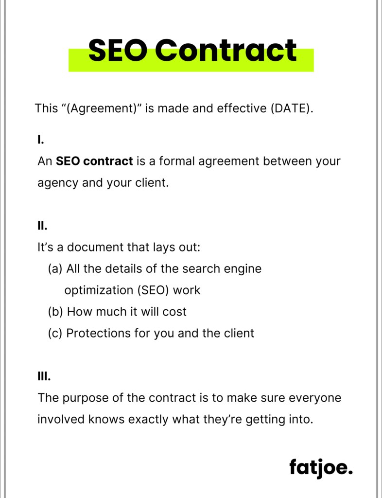 FATJOE graphic What Is An SEO Contract