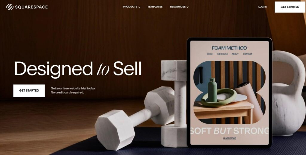 Squarespace landing page example